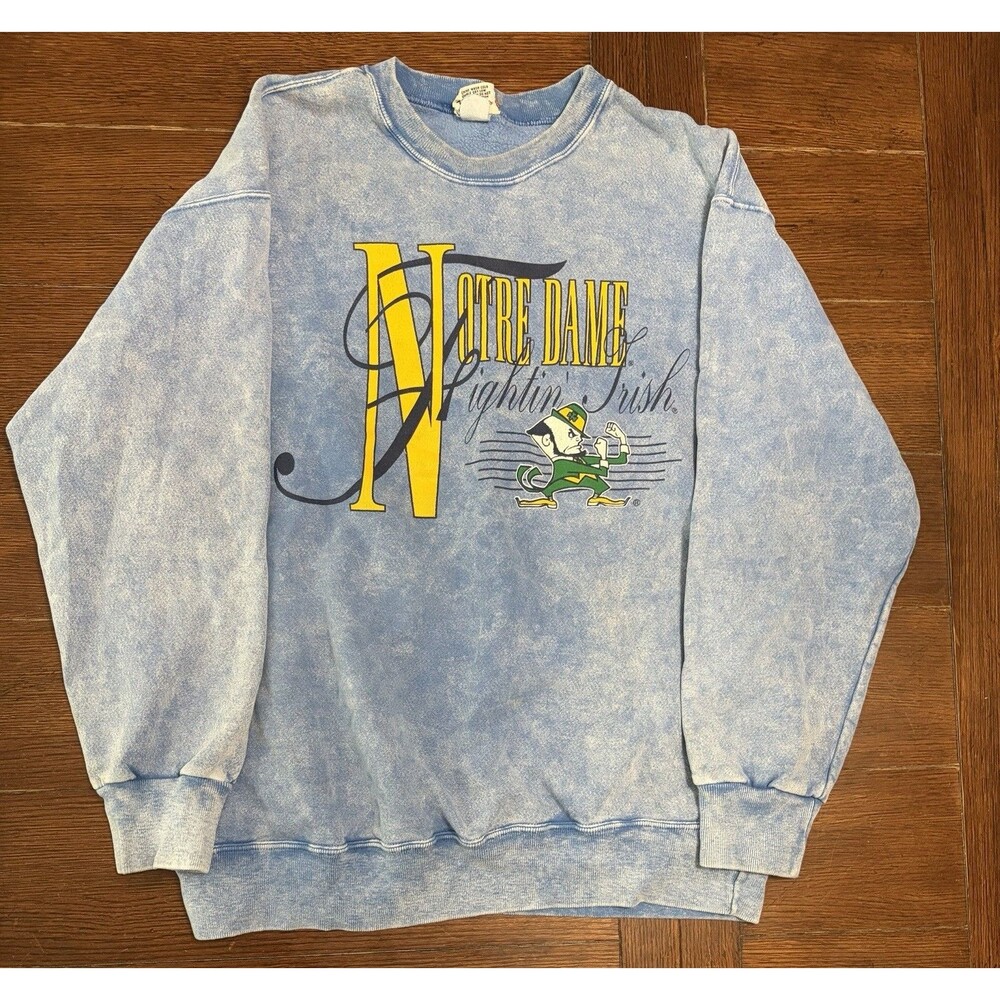 Vintage Notre Dame Fighting Irish Men’s Size L Nutmeg Blue Crewneck Sweater